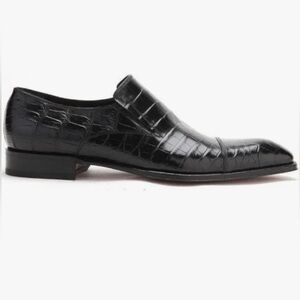 #943 Blk Caporicci genuine alligator Loafers.